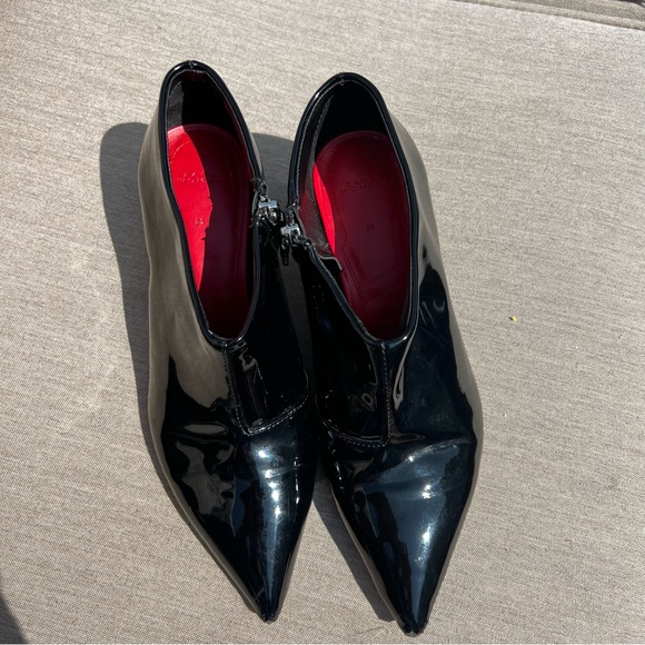 Black Patent Pointed Toe Booties - Picture 16 of 16